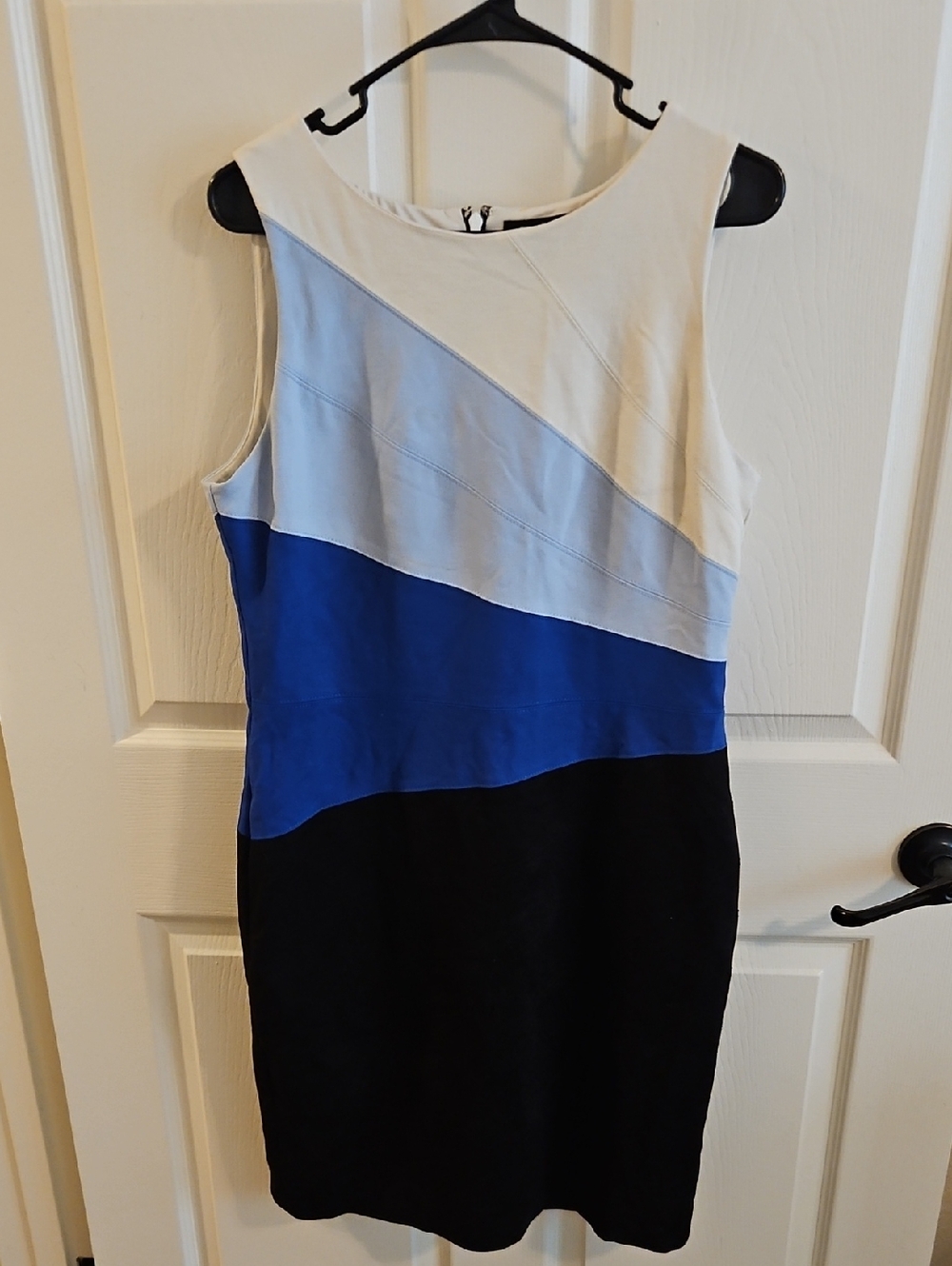 WHBM Colorblock Blue Black & White Dress